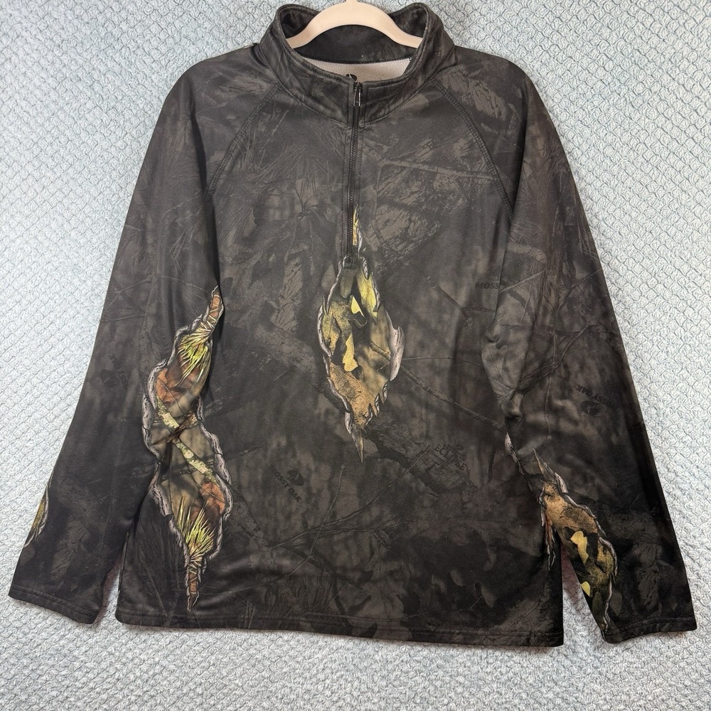 Mossy Oak Men's LARGE 42-44‎ BCamo 1/4-Zip Pullover Lightweight